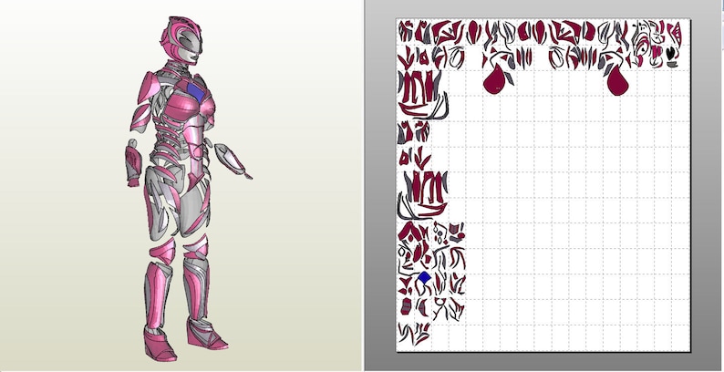 Power Rangers 2017 Pink Ranger Full Suit Pepakura Foam Files - Etsy