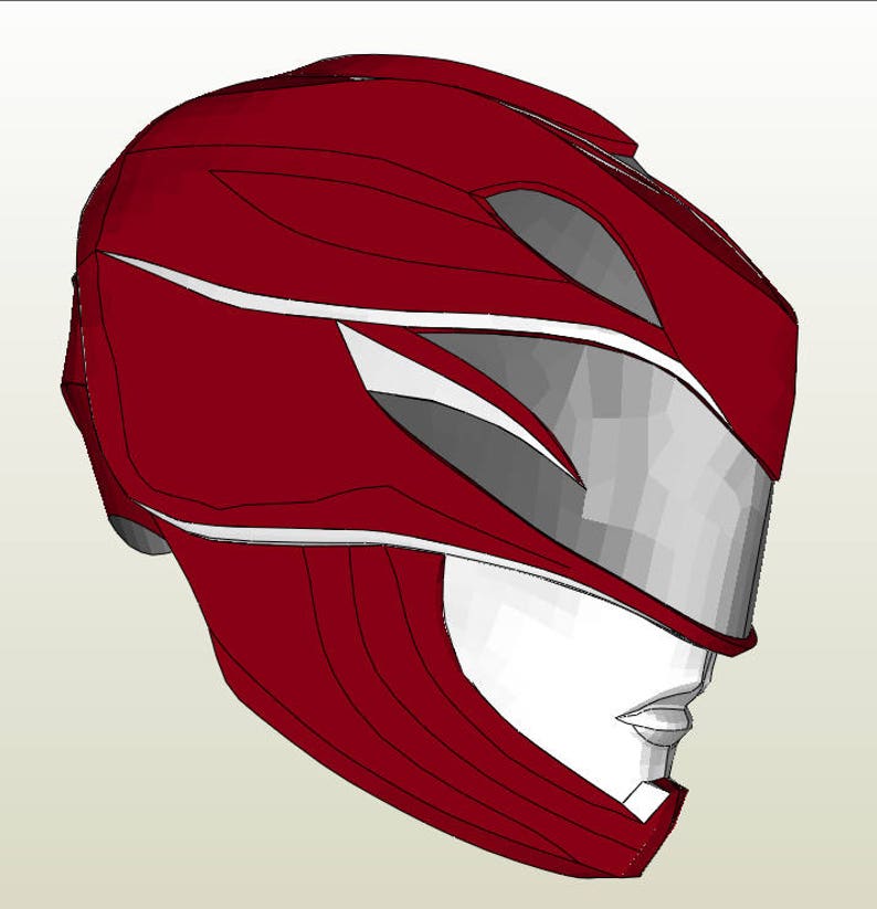 Power Rangers 2017 Red Ranger Helmet Pepakura Foam File - Etsy