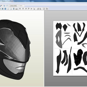 Power Rangers 2017 Black Ranger Helmet Pepakura Foam File