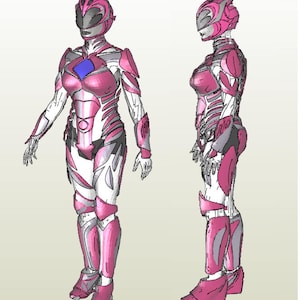 Power Rangers 2017 Pink Ranger Full Suit pepakura foam files