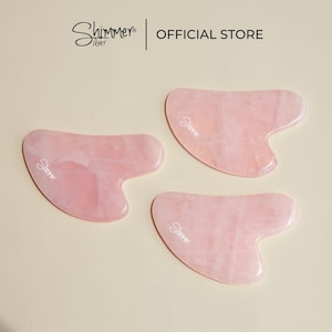 Shimmer Silver | Crystal Gua Sha Tool. Natural Handmade Stone. Body and Facial Massage Tool. Scraping Plate. Skin Care Tool. Rose Quartz