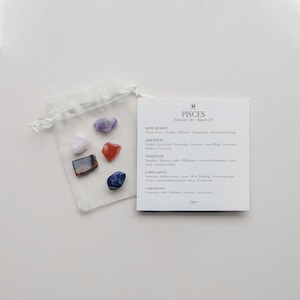 Pisces Crystal Set - Astrology Gemstone Set, 12 Zodiac Signs Crystal Set, Healing Crystals & Stones, Zodiac Bundles - Shimmer