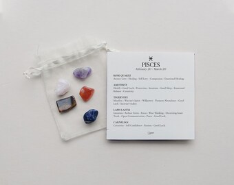 Pisces Crystal Set - Astrology Gemstone Set, 12 Zodiac Signs Crystal Set, Healing Crystals & Stones, Zodiac Bundles - Shimmer
