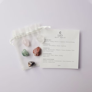Leo Crystal Set - Astrology Gemstone Set, 12 Zodiac Signs Crystal Set, Healing Crystals & Stones, Zodiac Bundles - Shimmer