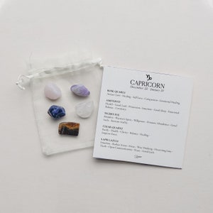 Capricorn Crystal Set - Astrology Gemstone Set, 12 Zodiac Signs Crystal Set, Healing Crystals & Stones, Zodiac Bundles - Shimmer