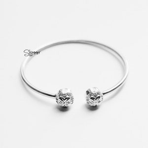 Sterling silver stacking bangle, Mooncake design bangle - VietNam Traditional Pattern. made in Vietnam, Gift jewelry, s925, handmade jewelry
