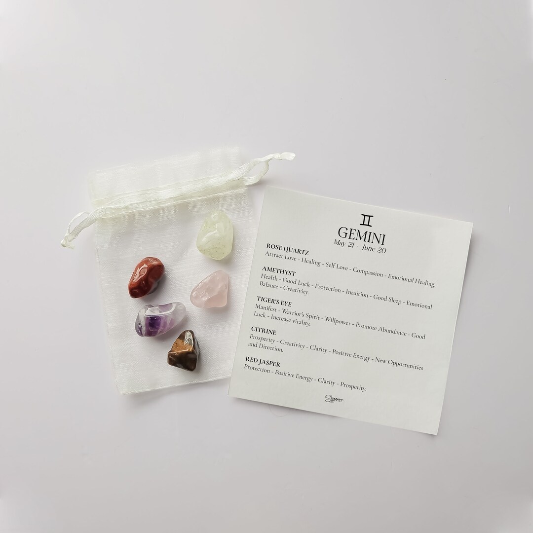 Gemini Crystal Set - Astrology Gemstone Set, 12 Zodiac Signs Crystal ...