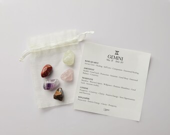 Gemini Crystal Set - Astrology Gemstone Set, 12 Zodiac Signs Crystal Set, Healing Crystals & Stones, Zodiac Bundles - Shimmer