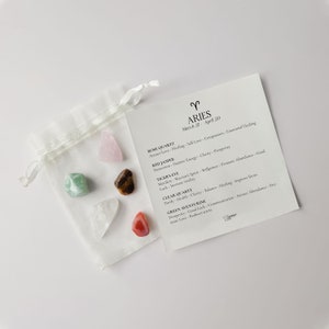 Aries Crystal Set - Astrology Gemstone Set, 12 Zodiac Signs Crystal Set, Healing Crystals & Stones, Zodiac Bundles - Shimmer
