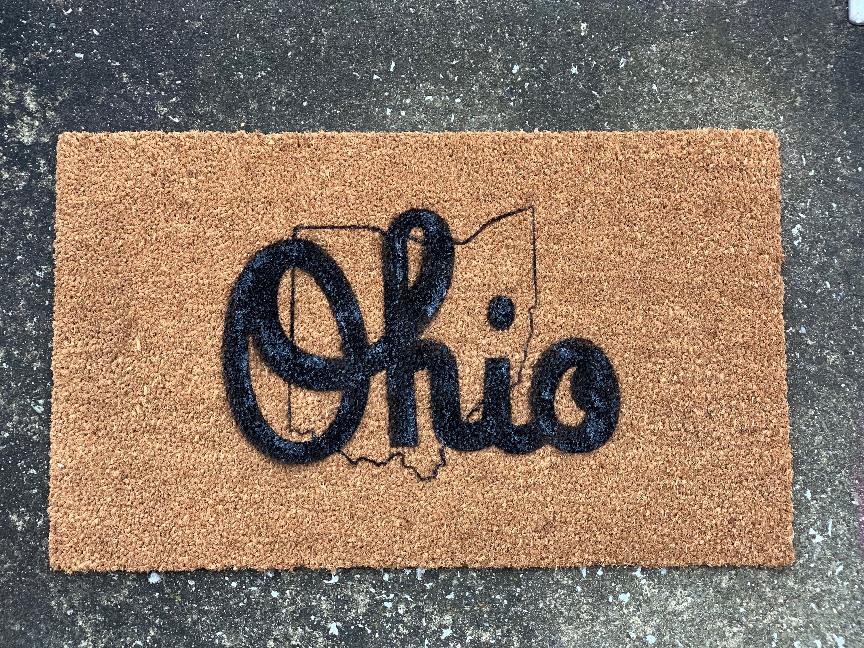 Script Ohio Ohio State Buckeyes Doormat Etsy