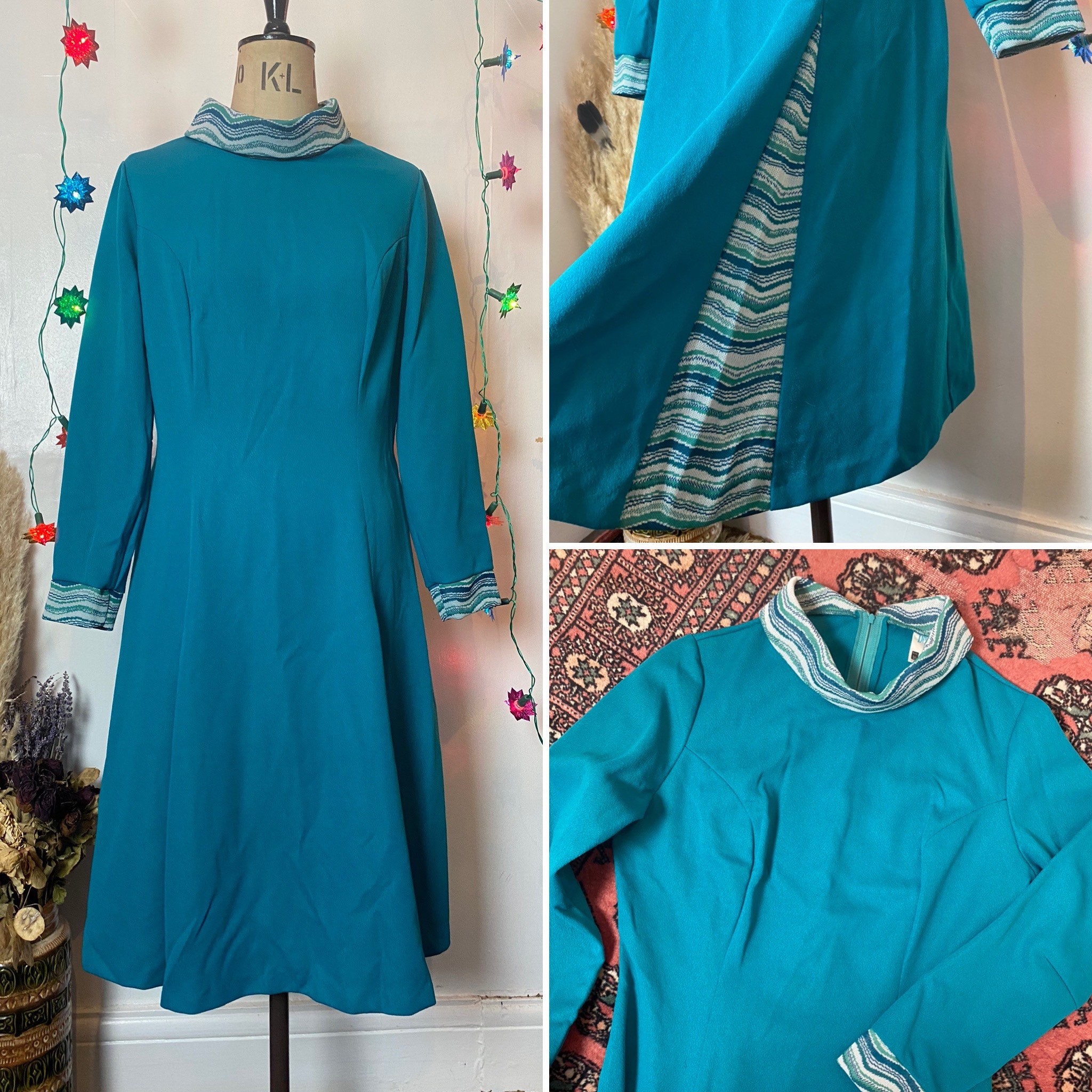 Dark Turquoise Dress - Etsy