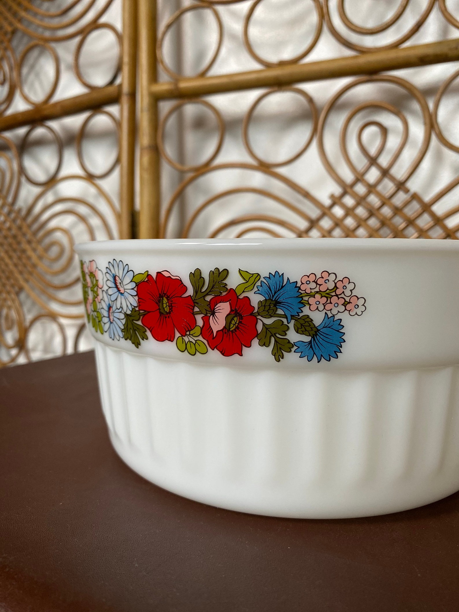 Pyrex Poppy Soufflé Dish Large 1980s Vintage Pyrex Bowl from Etsy