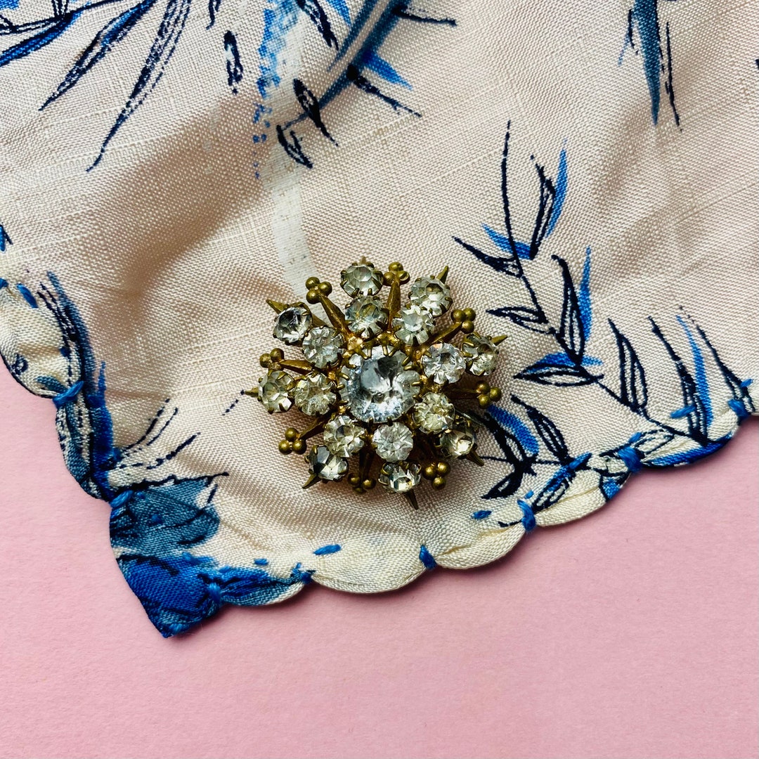 Genuine Antique Gold Metal and Diamond Brooch Gold Star Etsy