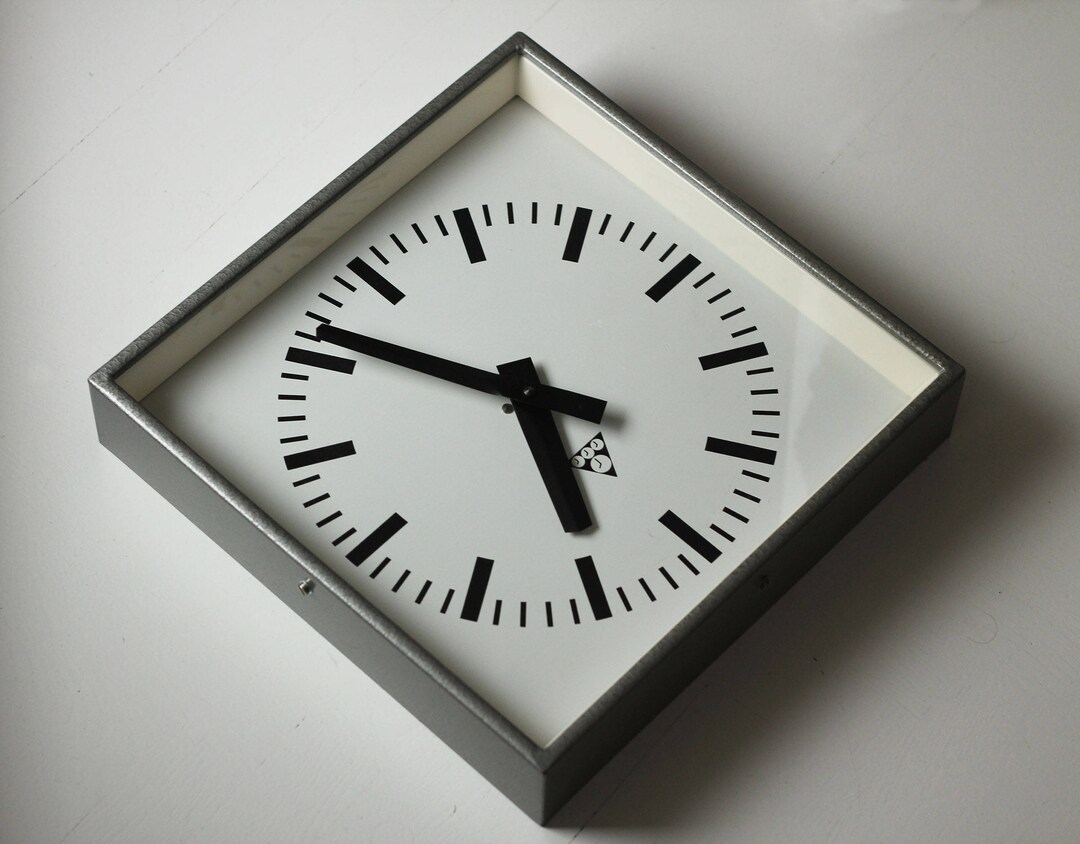 Vintage Metal Industrial Wall Clock From 70s/80s Made in Czechoslovakia ...