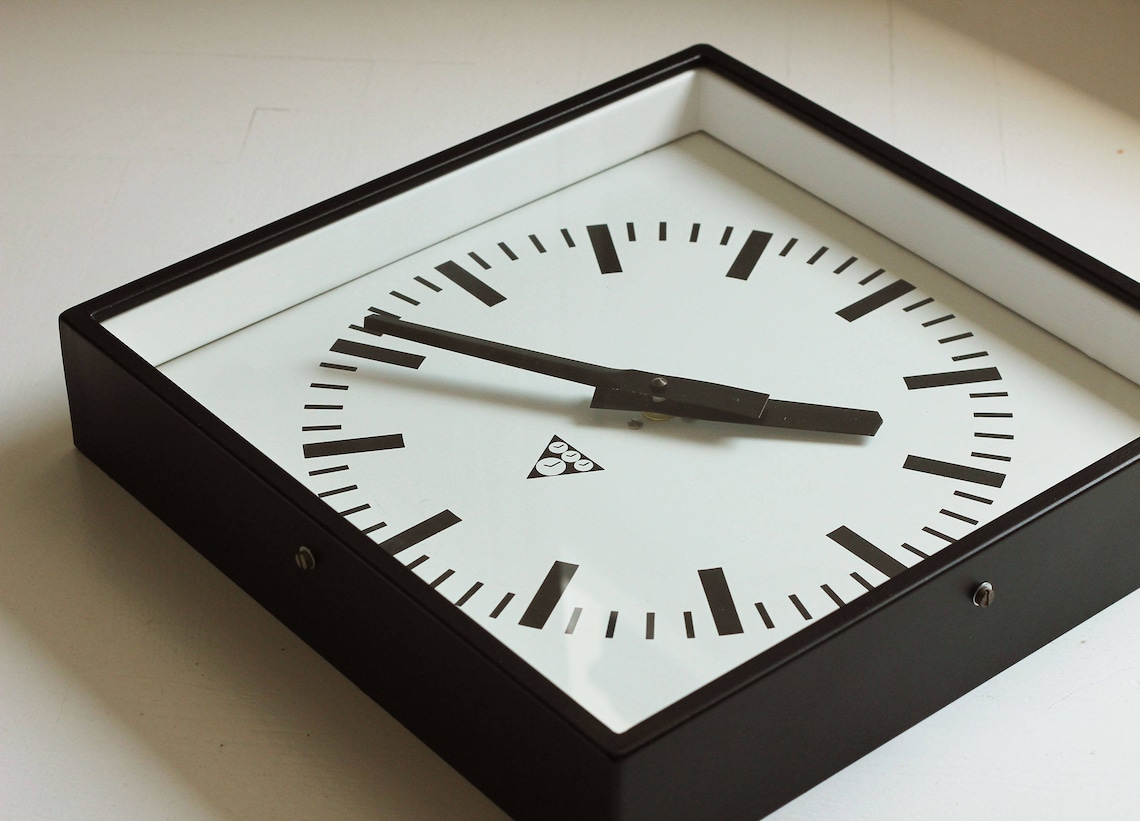 Vintage Metal Industrial Wall Clock From 70s/80s Made in | Etsy