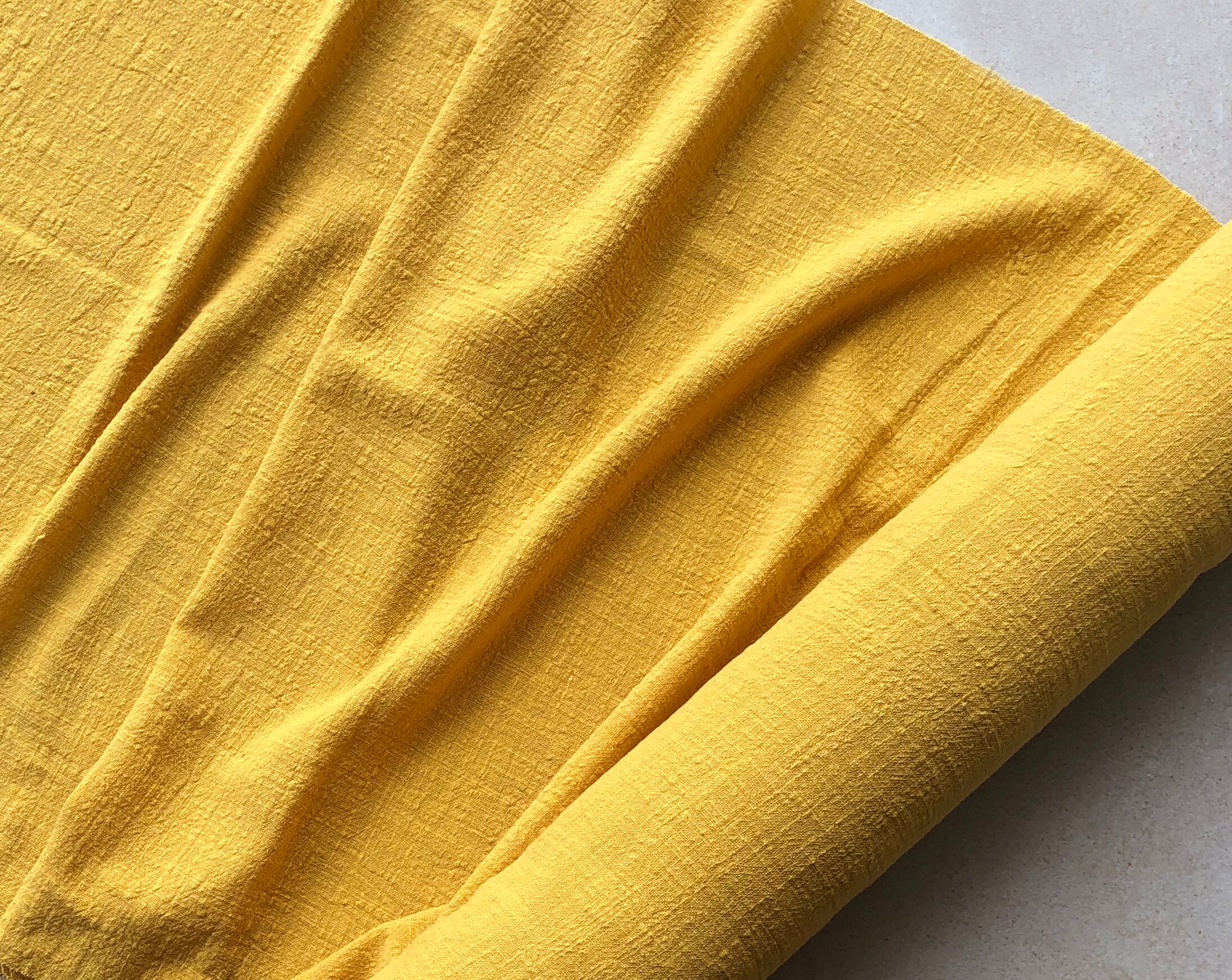 Mustard Yellow Cotton&linen Blend Gauze Fabric Sold by 1/2 Etsy