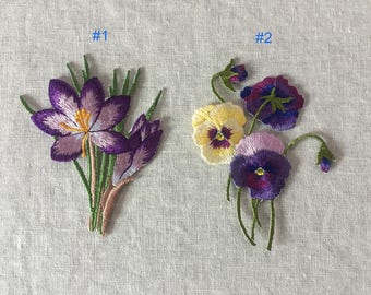 Purple Flower Patches Iron On Patch