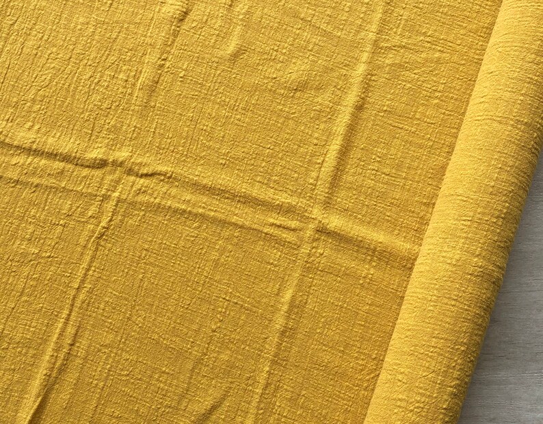 Mustard Yellow Cotton&linen Blend Gauze Fabric Sold by 1/2 | Etsy