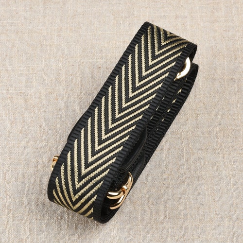 53 Inch Adjustable Purse Strap Crossbody Bag Strap Black/gold Etsy