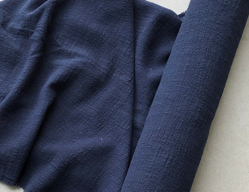 Space Blue Cotton Linen Blend Gauze Fabric Sold by 1/2 Yard Etsy