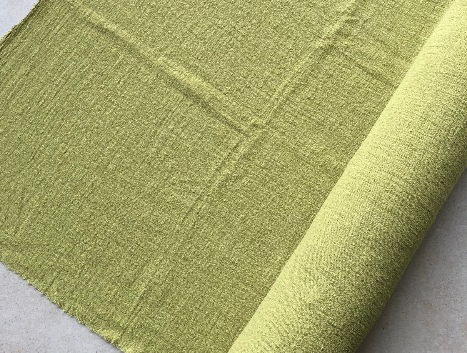 Pear Green Cotton Linen Blend Gauze Fabric Sold by 1/2 Yard Etsy