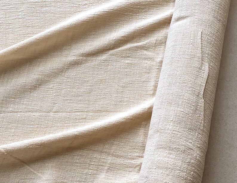 Cream Cotton Linen Blend Gauze Fabric Sold by 1/2 Yard Etsy