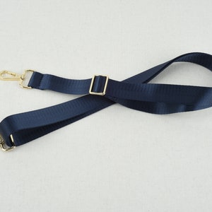 Navy Blue Chevron Print Nylon Bag Strap. Customisable Bag Strap