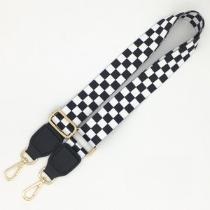 53 inch Black and White Adjustable Purse Strap Crossbody Bag Strap