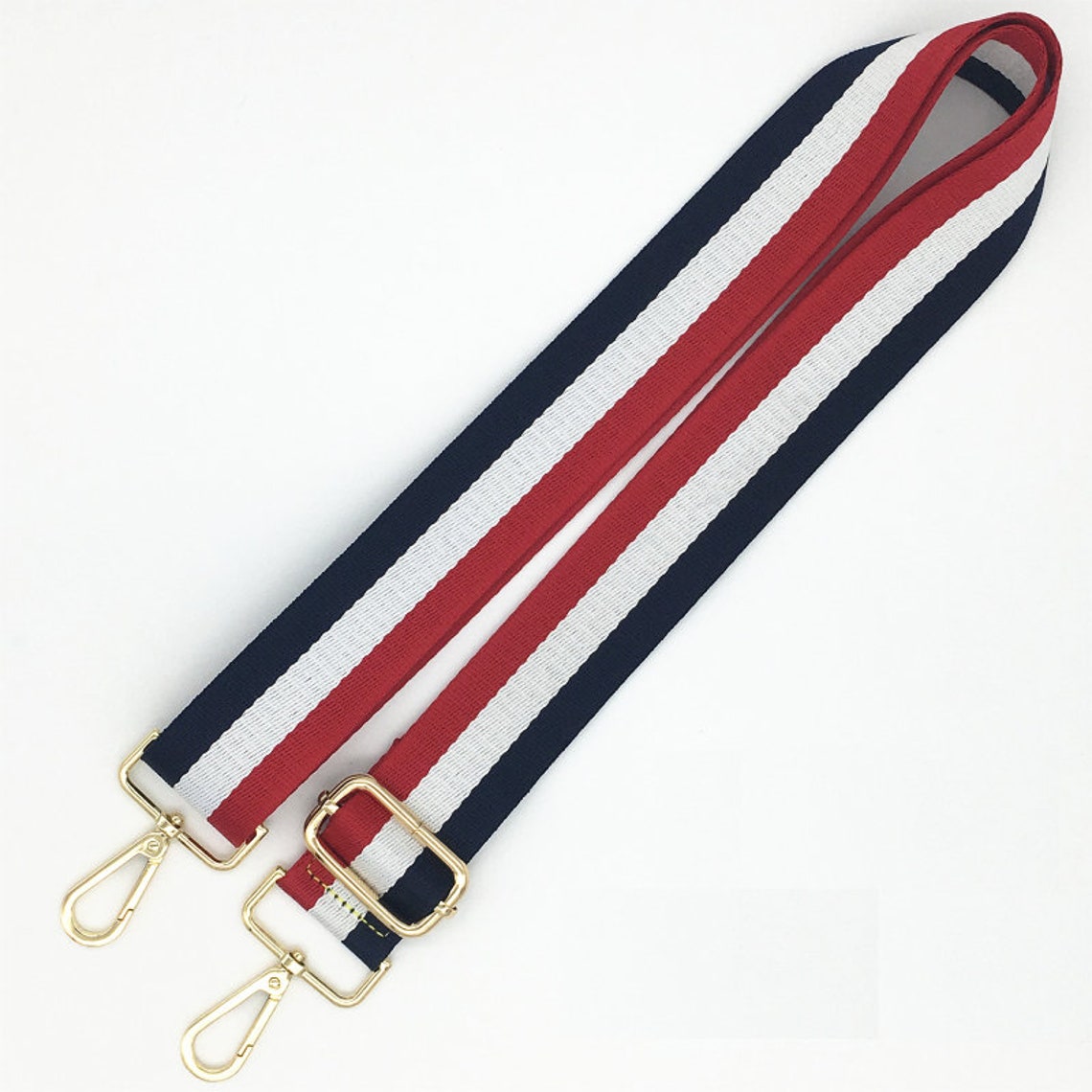Red/White/Navy Striped Purse Strap Adjustable Bag Strap 3.8cm Etsy