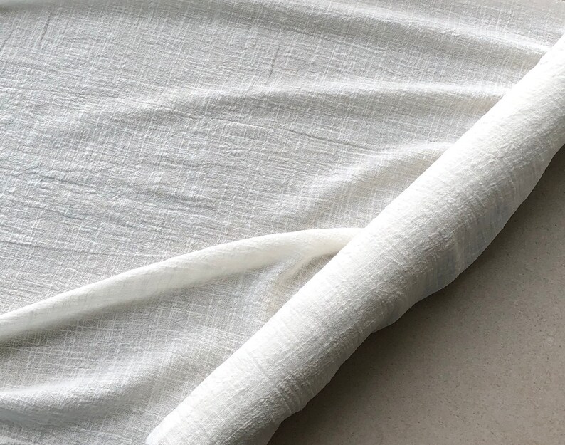 Off White Cotton Linen Blend Gauze Fabric Sold by 1/2 Yard Etsy