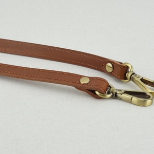 Leather Purse Strap, Brown Leather Replacement Strap, Adjustable