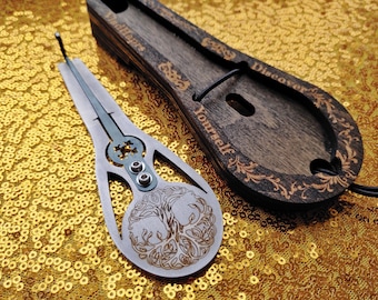 Arpa de boca MEGABASS 2 en 1 - Árbol de la vida - en estuche de madera (arpa de boca) (VladHarps/Ucrania) Gran calidad