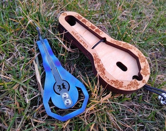 Arpa judía de titanio "Big Titan" en estuche de madera (arpa de boca/maultrommel) (Vladhaps, Ucrania)