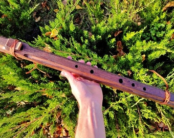 Flauta nativa americana ULTRABASS OAK "MARVEL" - Instrumento de flauta curativo hecho a mano / Idea de regalo / Silbato