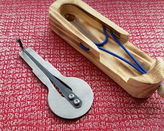 Magnífica arpa de boca 2 en 1 - "Mentor 110" en estuche de madera - (arpa de boca)