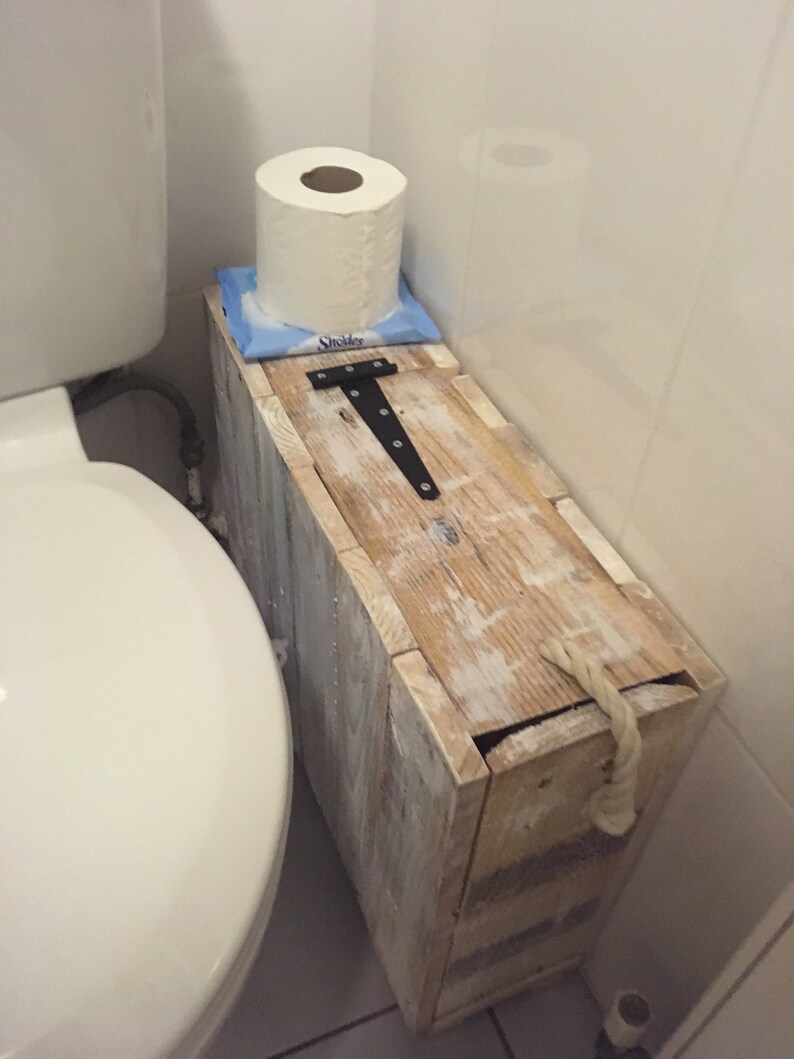 Bathroom Storage Box Rustic Shabby Chic Toilet Roll Holder Etsy