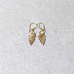 Gold vermeil paddle tassel earrings, tassel earrings, gold long drop earrings, statement earrings, boho fringe earrings, party earrings