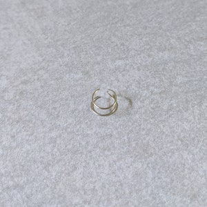 Straight bar dainty sterling silver wire ear cuff, no piercing required