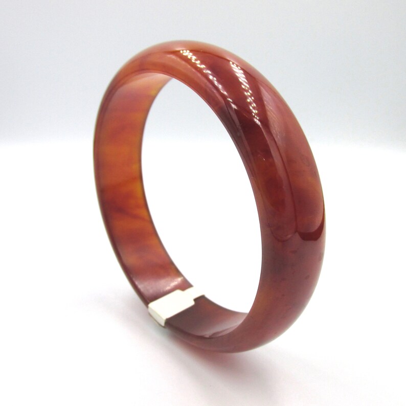 Large diameter bracelet wide Bangle vintage period art deco bakelite color amber