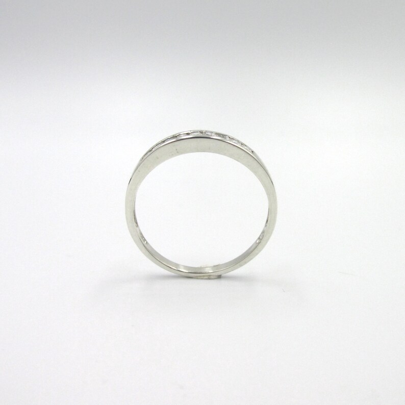 Ring half ring silver wedding ring 925 set rail imitation square diamonds size 60