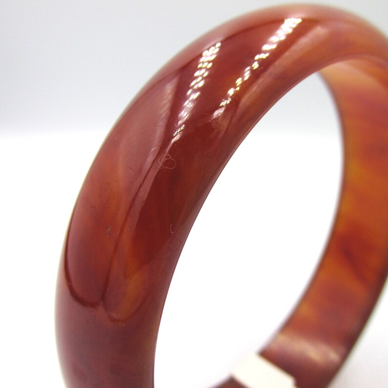 Large diameter bracelet wide Bangle vintage period art deco bakelite color amber