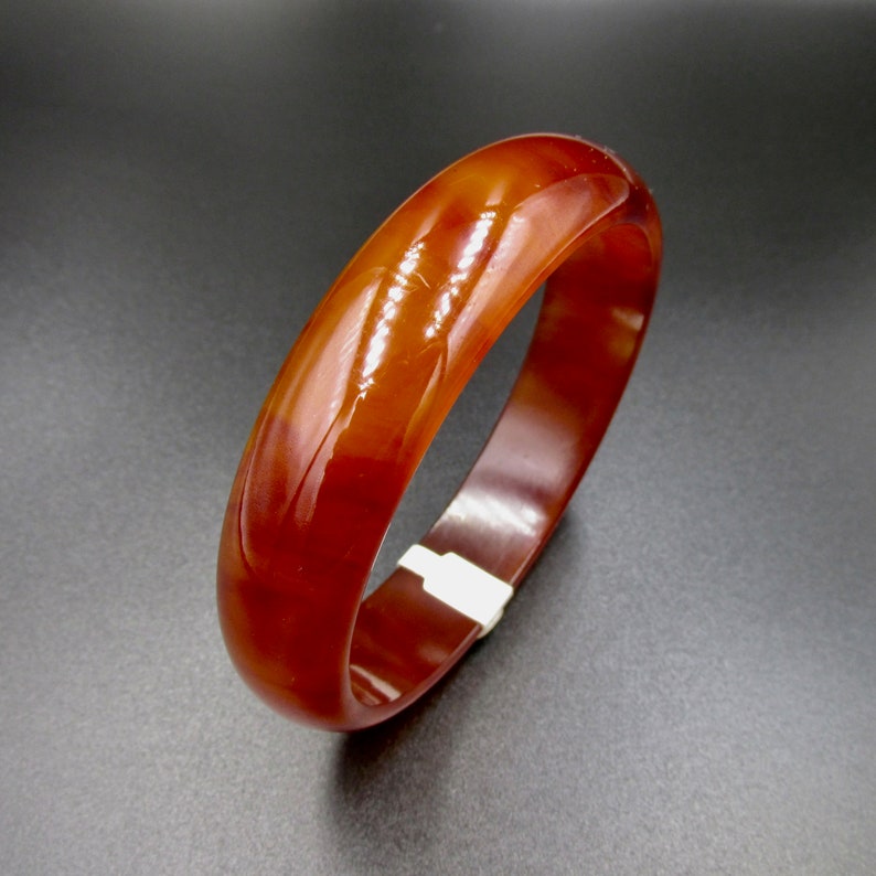 Large diameter bracelet wide Bangle vintage period art deco bakelite color amber