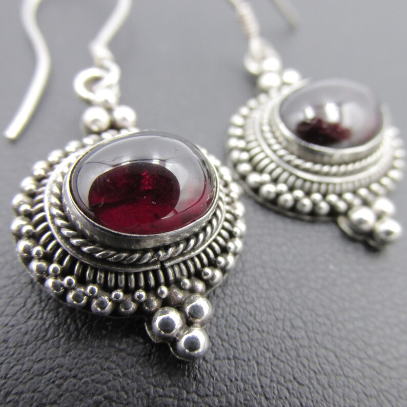 925 silver pendant earrings and garnet for women/'s watermark style
