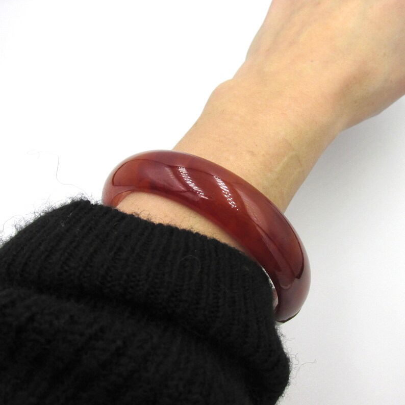 Large diameter bracelet wide Bangle vintage period art deco bakelite color amber