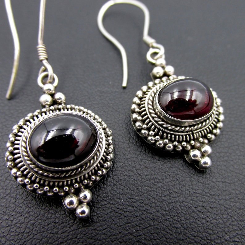 925 silver pendant earrings and garnet for women/'s watermark style