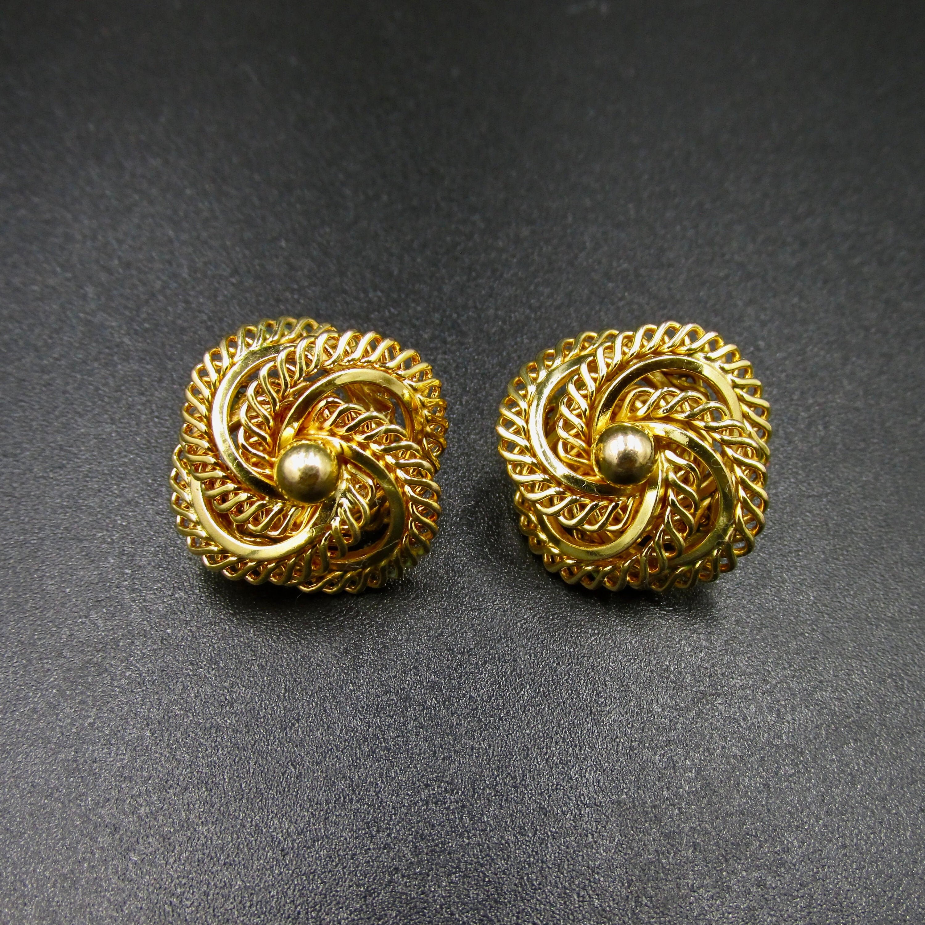 gold plated clip on earrings