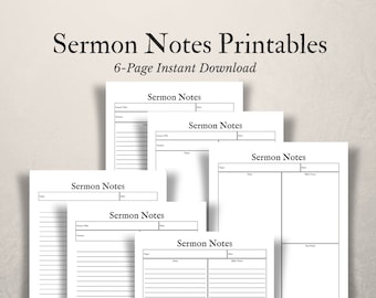 Sermon Notes // Bible Study // Bible Study Journal // Sermon Notes Printable // Journal Pages // Bible Study Notes // Church Notes Planner