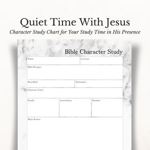 Marble Bible Character Study Chart // People of the Bible Study // Faith Printable for Personal or Group Study // Bible Study Worksheet