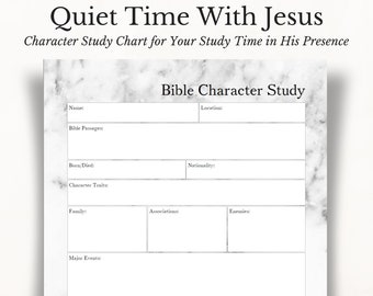 Marble Bible Character Study Chart // People of the Bible Study // Faith Printable for Personal or Group Study // Bible Study Worksheet