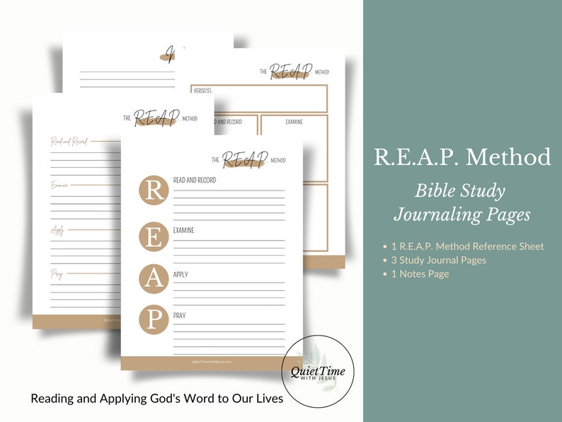 R.E.A.P. Bible Study Method Guide and Worksheets, Printable Guided ...